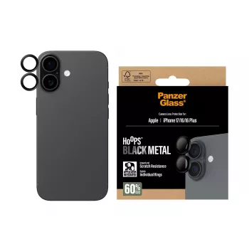 PanzerGlass ® Hoops® Προστασία φακού κάμερας Μαύρο iPhone 17 | iPhone 16 | 16 Plus