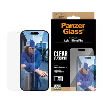 PanzerGlass iPhone 17 Pro Classic Fit EasyAligner Μεμβράνη προστασίας οθόνης, ανθεκτική σε γρατσουνιές, ανθεκτική σε κραδασμούς