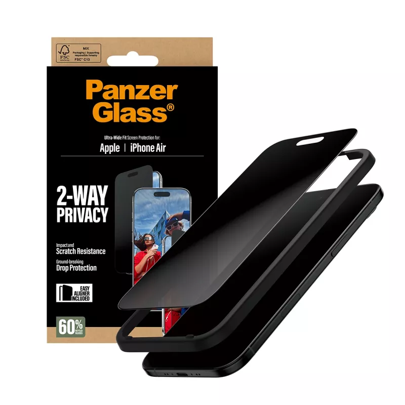 PanzerGlass ® 2-Way Privacy Screen Protector iPhone Air | Ultra-Wide Fit με EasyAligner