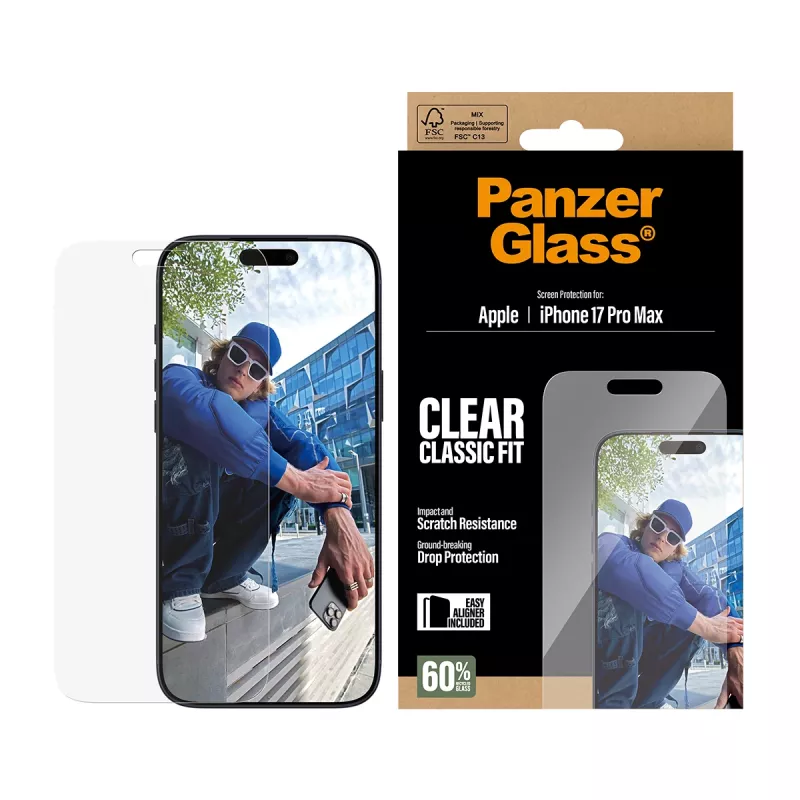 PanzerGlass ® Μεμβράνη προστασίας οθόνης iPhone 17 Pro Max | Classic Fit με EasyAligner