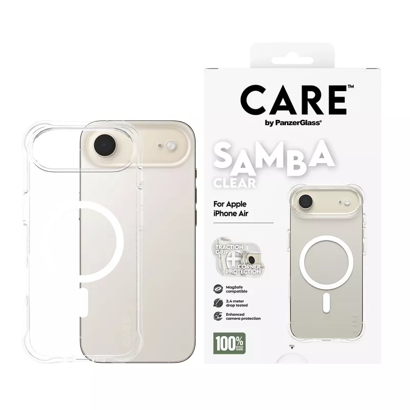 PanzerGlass CARE™ by ® Θήκη Samba Διαφανές με Λευκό MagSafe iPhone Air