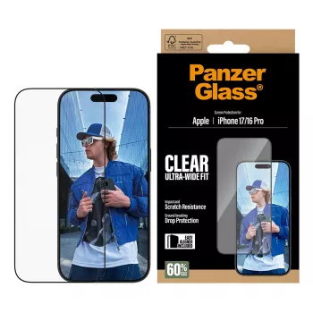 PanzerGlass ® Μεμβράνη προστασίας οθόνης iPhone 17 | iPhone 16 Pro | Ultra-Wide Fit με EasyAligner
