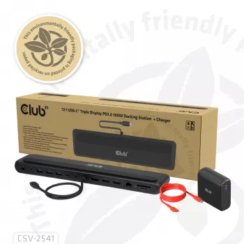 Dockingstation club 3d CSV-2541 USB-C με εξόδους HDMI και DisplayPort