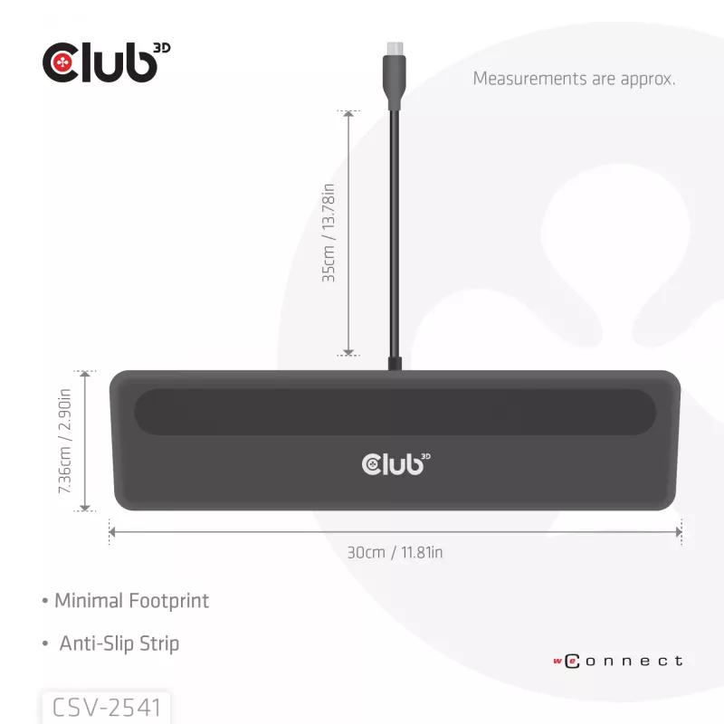 Dockingstation club 3d CSV-2541 USB-C με εξόδους HDMI και DisplayPort