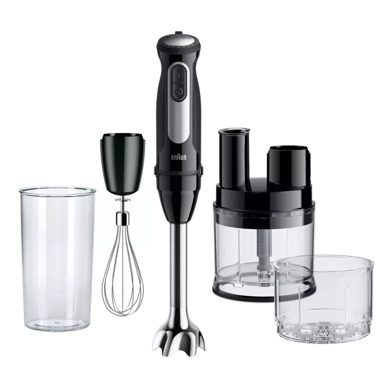 Braun MultiQuick 5 Pro MQ55755M μπλέντερ χειρός 1000 W, 25+1 ταχύτητες, μεταλλικό πόδι, κανάτα, αυγοδάρτης, μαύρο