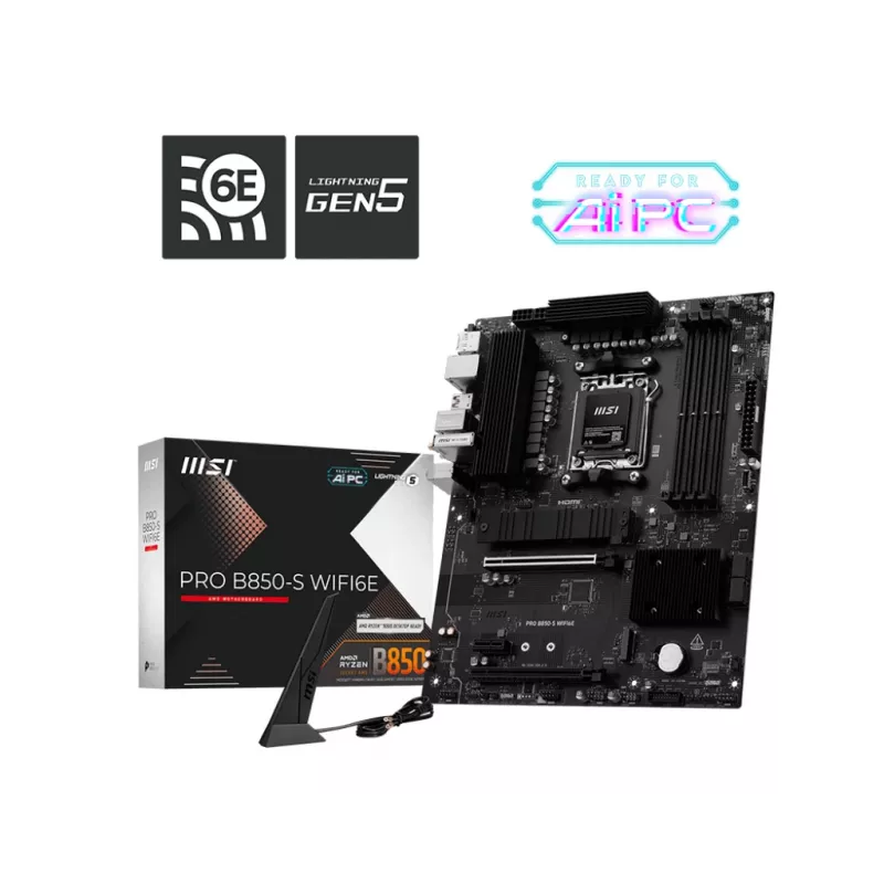 MSI PRO B850-S WIFI6E Μητρική κάρτα AMD B850 Socket AM5 ATX