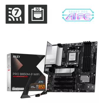 Μητρική κάρτα MSI PRO B850M-P WIFI micro ATX, AMD B850, Socket AM5, 4×DDR5 DIMM, 3×M.2, Wi‑Fi 7, 5Gb LAN