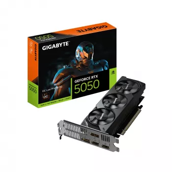 GIGABYTE GeForce RTX 5050 OC Low Profile 8G Κάρτα γραφικών - 8 GB GDDR6, 128 Bit, PCI-E 5.0, 2587 MHz συχνότητα πυρήνα, 2 x DP, 2 x HDMI, NVIDIA DLSS 4, GV-N5050OC-8GL
