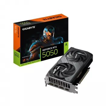 GIGABYTE GeForce RTX 5050 WINDFORCE OC 8G Κάρτα γραφικών - 8GB GDDR6, 128bit, PCI-E 5.0, 2587MHz συχνότητα πυρήνα, 2 x DP, 2 x HDMI, NVIDIA DLSS 4, GV-N5050WF2OC-8GD