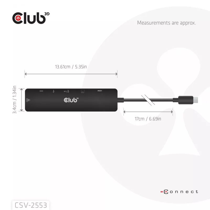 CLUB3D CSV-2553 Hub διασύνδεσης USB Type-C 5000 Mbit/s Μαύρο