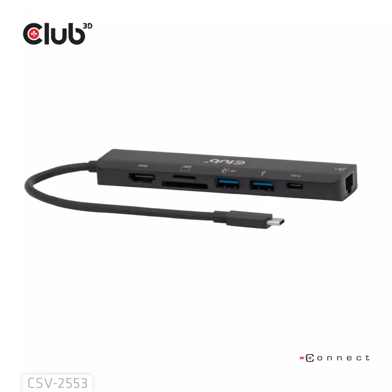 CLUB3D CSV-2553 Hub διασύνδεσης USB Type-C 5000 Mbit/s Μαύρο