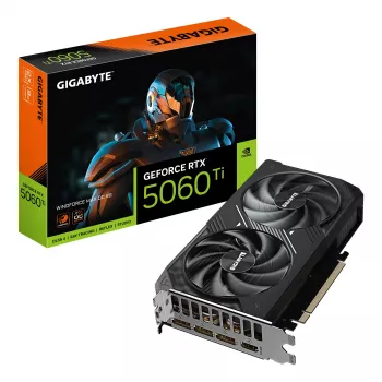 GIGABYTE GeForce RTX 5060 Ti WINDFORCE MAX OC 8G Κάρτα γραφικών - 8GB GDDR7, 128bit, PCI-E 5.0, 2587MHz συχνότητα πυρήνα, 3 x DP, 1 x HDMI, NVIDIA DLSS 4, GV-N506TWF2MAX OC-8GD