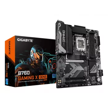 GIGABYTE B760 GAMING X GEN5 Μητρική κάρτα - Υποστηρίζει Intel Core CPUs 14ης γενιάς, 8+1+1 φάσεις VRM, έως 5600MHz DDR5, 3xPCIe 4.0 M.2, 2.5 GbE LAN, USB 3.2 Gen 2