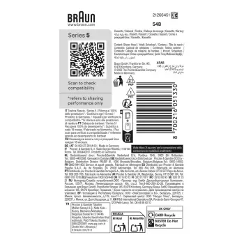 Κεφαλή ξυρίσματος BRAUN Series 5 54 B — 1 ανταλλακτική κεφαλή, μαύρο ανοξείδωτο ατσάλι