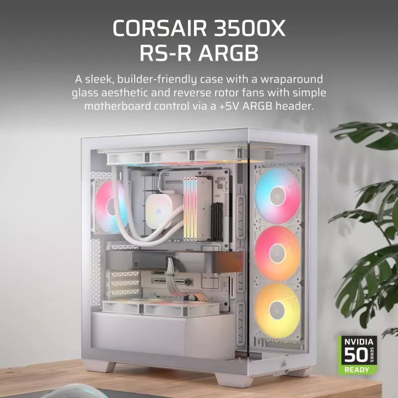 CORSAIR Midi Tower 3500X RS-R ARGB Λευκό