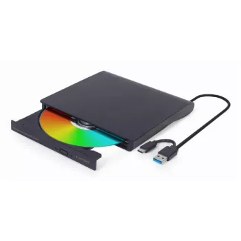 Εσωτερικός οδηγός DVD±RW Gembird DVD-USB-031 — USB Type-C, 24x CD / 8x DVD, Frontlader, μαύρο, 140×18×140 mm