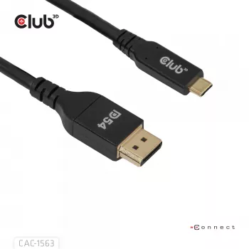 CLUB3D CAC-1563 Καλώδιο βίντεο-προσαρμογέας 2 m USB Type-C DisplayPort Μαύρο