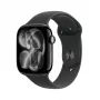 APPLE Watch Series 11 GPS 46mm Jet Black θήκη αλουμινίου με μαύρο αθλητικό λουράκι M/L
