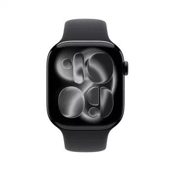 APPLE Watch Series 11 GPS 46mm Jet Black θήκη αλουμινίου με μαύρο αθλητικό λουράκι M/L