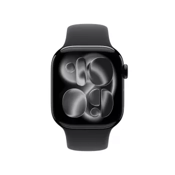 APPLE Watch Series 11 GPS + Cellular 42mm Jet Black θήκη αλουμινίου με μαύρο αθλητικό λουράκι S/M