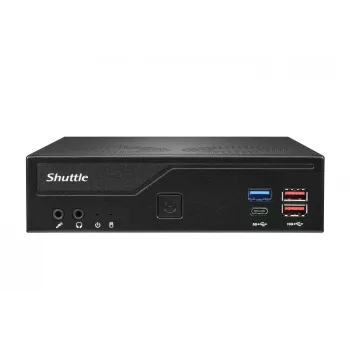Shuttle Slim PC DH770, S1700, 2x HDMI, 2x DP, 2x 2.5G LAN, 2x COM, 8x USB, 1x 2,5 ίντσες, 2x M.2, λειτουργία 24/7, με VESA
