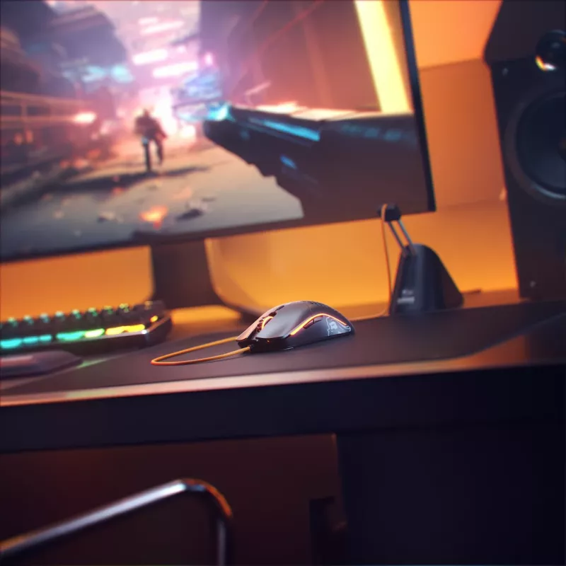 Ποντίκι Glorious Gaming Glorious Model O Regular (μαύρο), για δεξιόχειρες, οπτικό, USB Type-A, 12000 DPI, μαύρο