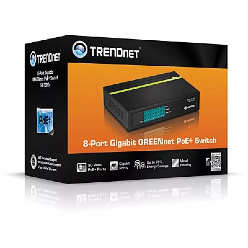 TRENDNET Switch PoE+ 8 θυρών Gigabit Greennet 8x GbE PoE+