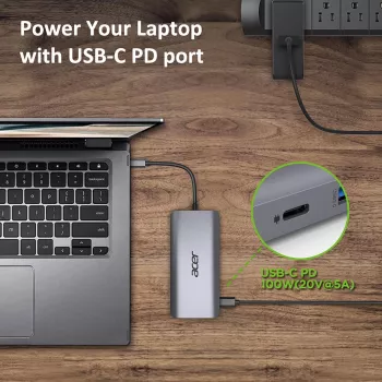 ACER 12in1 Type C Dongle Ασημί