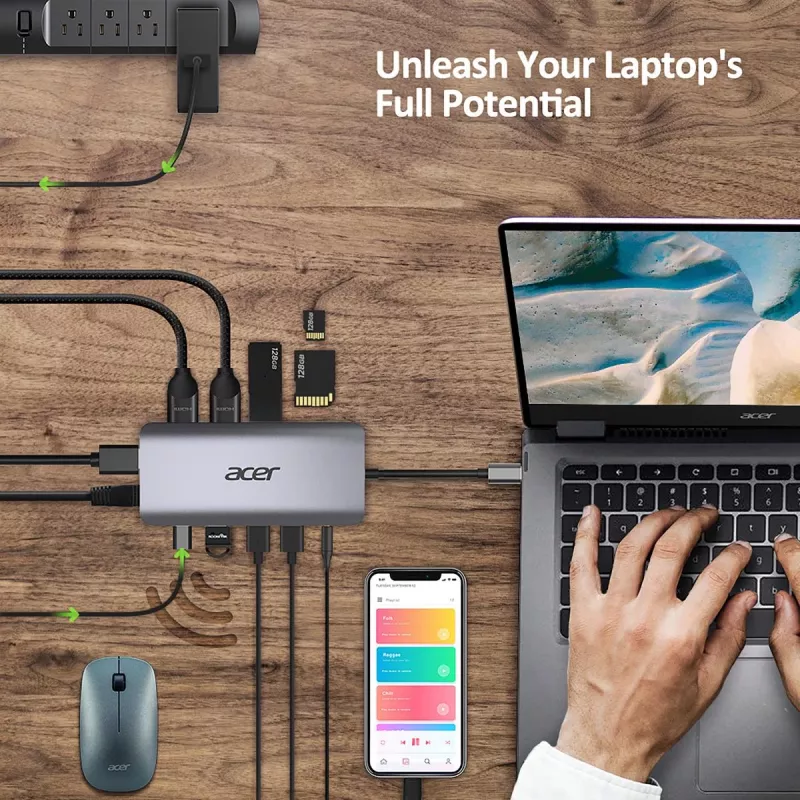 ACER 12in1 Type C Dongle Ασημί