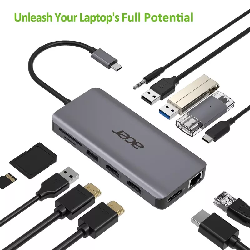 ACER 12in1 Type C Dongle Ασημί