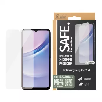 PanzerGlass SAFE. by ® Μεμβράνη προστασίας οθόνης για Samsung Galaxy A15 | A15 5G | Ultra-Wide Fit με EasyAligner