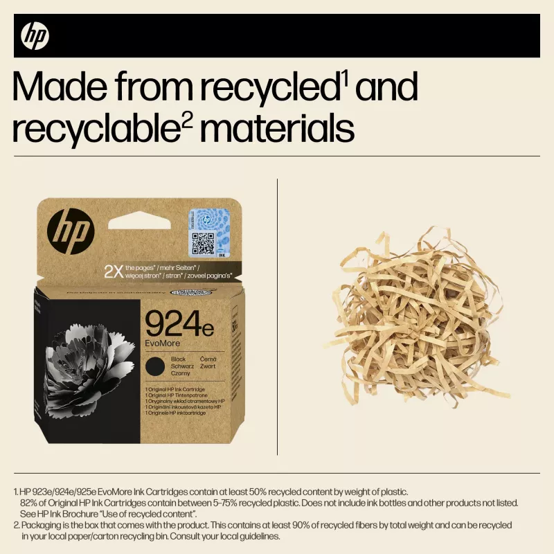 HP 924e EvoMore Μαύρο Γνήσιο Μελάνι