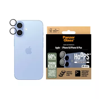 PanzerGlass ® Hoops® Προστασία φακών κάμερας Διάφανη για iPhone 16 | 16 Plus