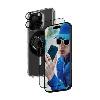 PanzerGlass ® Πακέτο προστασίας 4 σε 1 iPhone 16 Pro, Apple, Apple - iPhone 16 Pro, Στεγνή εφαρμογή, Ανθεκτικό στις γρατσουνιές, Ανθεκτικό στους κραδασμούς, Διάφανο, 1 τεμ.