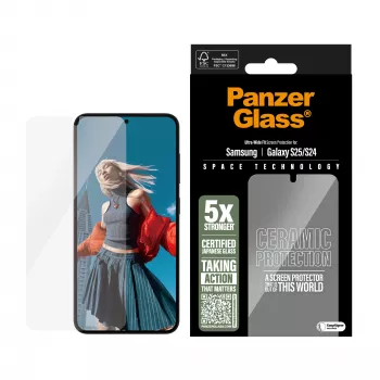 PanzerGlass ® Κεραμική προστασία οθόνης Samsung Galaxy S25 | S24 | Ultra-Wide Fit με EasyAligner