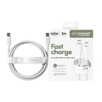 PanzerGlass empower™ by ® Racing 240W Καλώδιο USB-C σε USB-C | USB 2.0 | 2 m | Ασημί λευκό