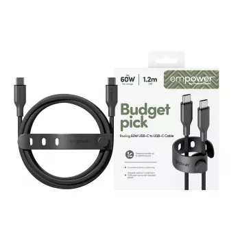 PanzerGlass empower™ by ® Racing 60W Καλώδιο USB-C σε USB-C | USB 2.0 | 1,2 m | Space Black