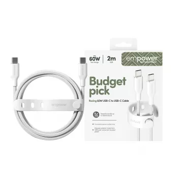 PanzerGlass empower™ by ® Racing 60W Καλώδιο USB-C σε USB-C | USB 2.0 | 2 m | Ασημί λευκό