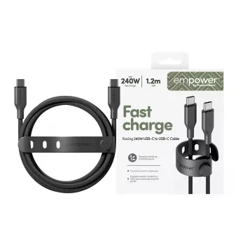 PanzerGlass empower™ by ® Racing 240W Καλώδιο USB-C σε USB-C | USB 2.0 | 1,2 m | Space Black