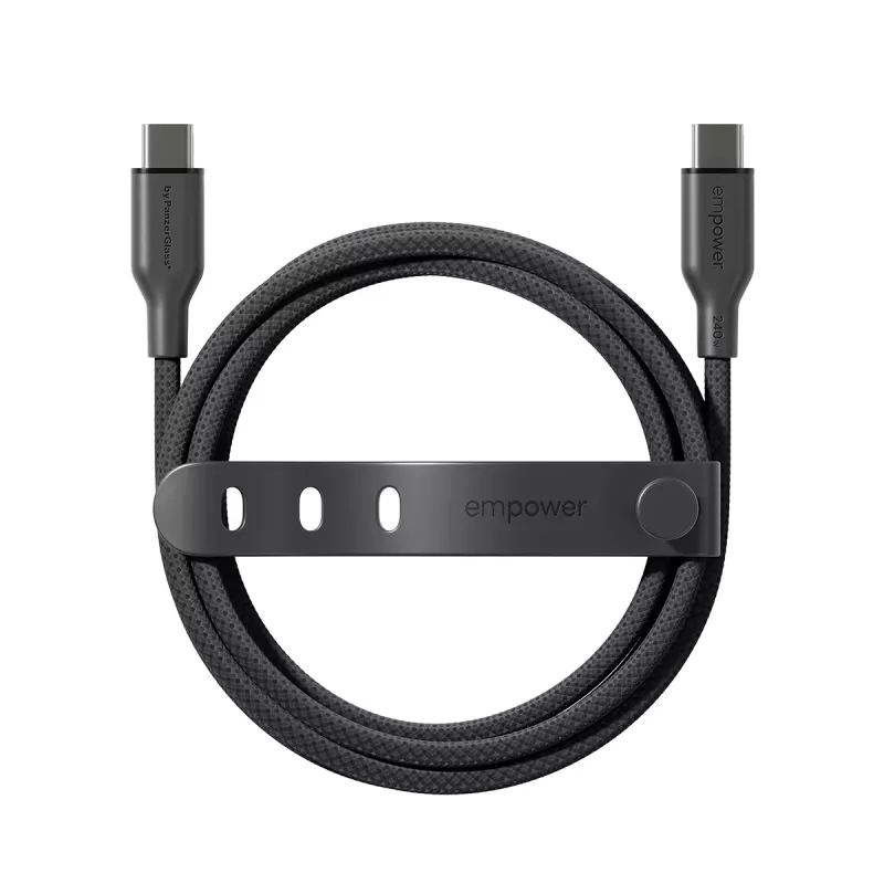 PanzerGlass empower™ by ® Racing 240W Καλώδιο USB-C σε USB-C | USB 2.0 | 1,2 m | Space Black