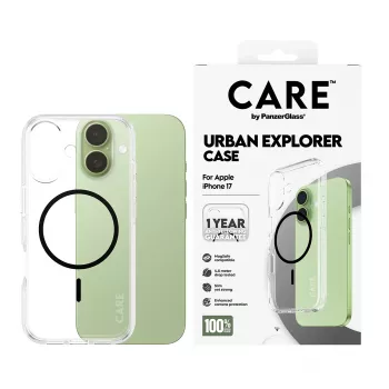 Θήκη PanzerGlass CARE by Flagship Case Διάφανη Urban Explorer Μαύρη MagSafe iPhone 17