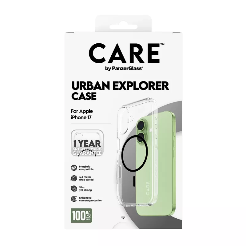 Θήκη PanzerGlass CARE by Flagship Case Διάφανη Urban Explorer Μαύρη MagSafe iPhone 17