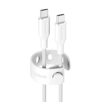 PanzerGlass empower™ by ® Racing 60W Καλώδιο USB-C σε USB-C | USB 2.0 | 1,2 m | Ασημί λευκό