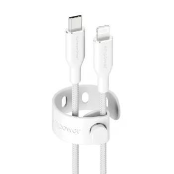 PanzerGlass empower™ by ® Racing 60W Καλώδιο USB-C σε Lightning | USB 2.0 | 1,2 m | Ασημί λευκό