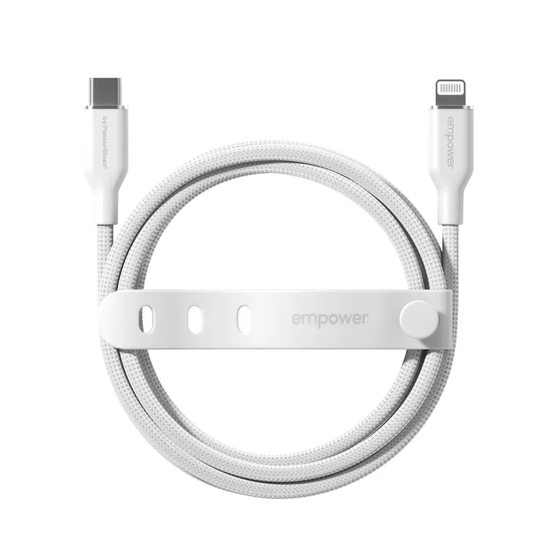 PanzerGlass empower™ by ® Racing 60W Καλώδιο USB-C σε Lightning | USB 2.0 | 1,2 m | Ασημί λευκό