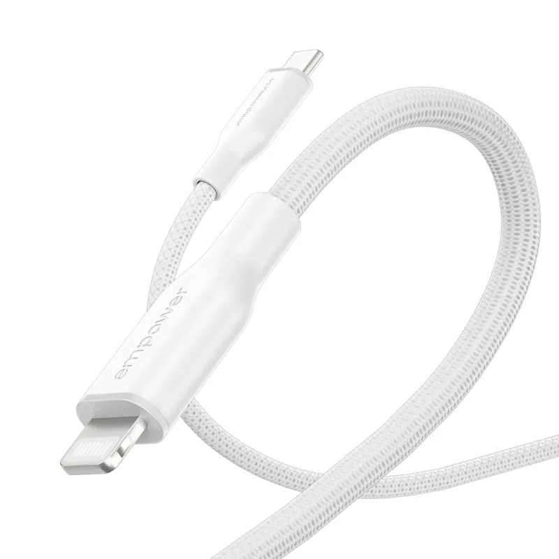 PanzerGlass empower™ by ® Racing 60W Καλώδιο USB-C σε Lightning | USB 2.0 | 1,2 m | Ασημί λευκό