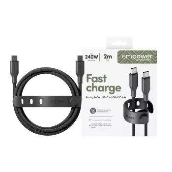 PanzerGlass empower™ by ® Racing 240W Καλώδιο USB-C σε USB-C | USB 2.0 | 2M | Space Black