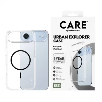 PanzerGlass CARE by Flagship Case θήκη για iPhone Air, διάφανη Urban Explorer με μαύρο MagSafe