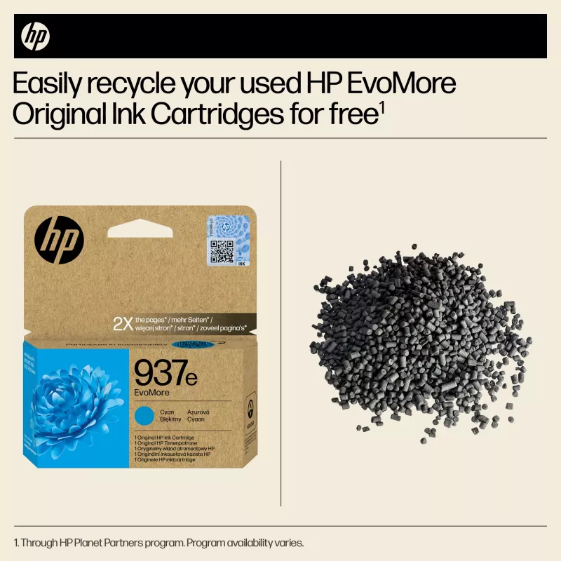 HP 937e EvoMore Κυανή Γνήσια Μελανοταινία