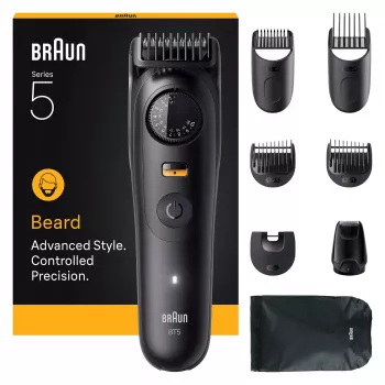 Braun BeardTrimmer 5 BT5560 Τριμερ γενειάδας Μπαταρία 40 2 cm Νωπό & Στεγνό Μαύρο